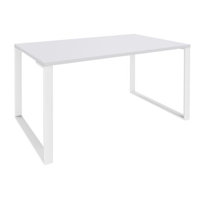 Bureau droit LOFTER - L80 cm - Plateau Blanc - pied Blanc