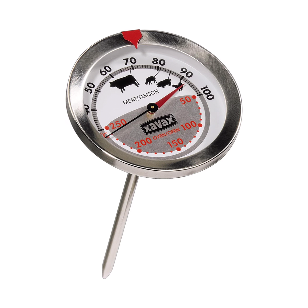 (Ø73mm) Mechanisches Edelstahl Ofen Thermometer BBQ Grill Fleisch Kerntemperaturmesser (00111018) - Silber