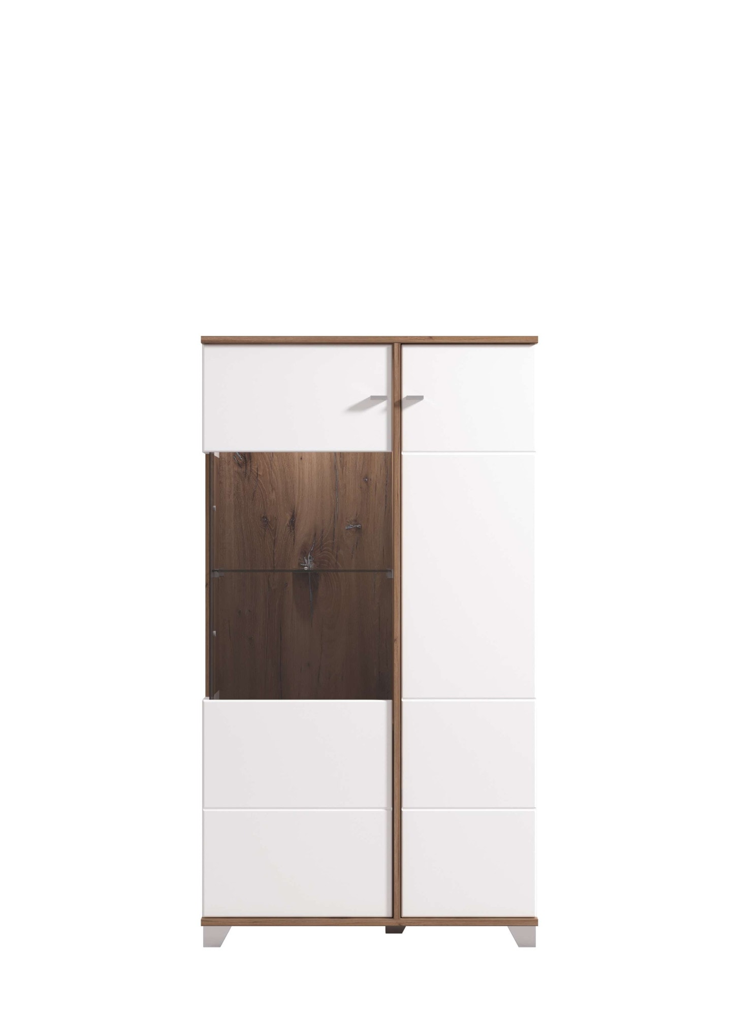 INOSIGN Highboard »Burgundy Sideboard, Stauraumschrank, Anrichte, Hochschrank, B93cm« Hochglanzfronten und eine Innenausstattung in Flagstaff Eiche
