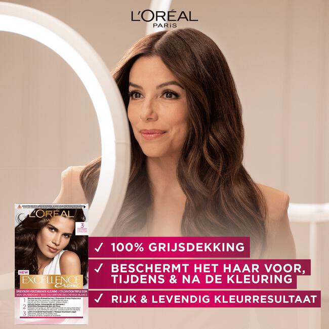 L'Oréal Paris Excellence Crème Verzorgende Crèmekleuring 5.3 Licht Goudbruin
