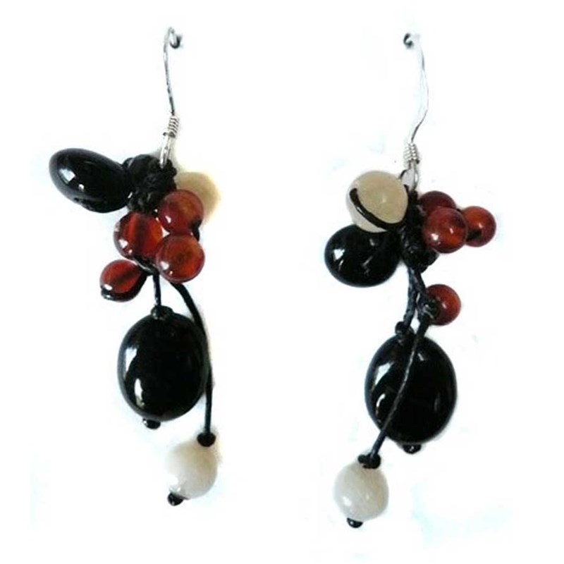 Boucles d'oreilles en fil de soie