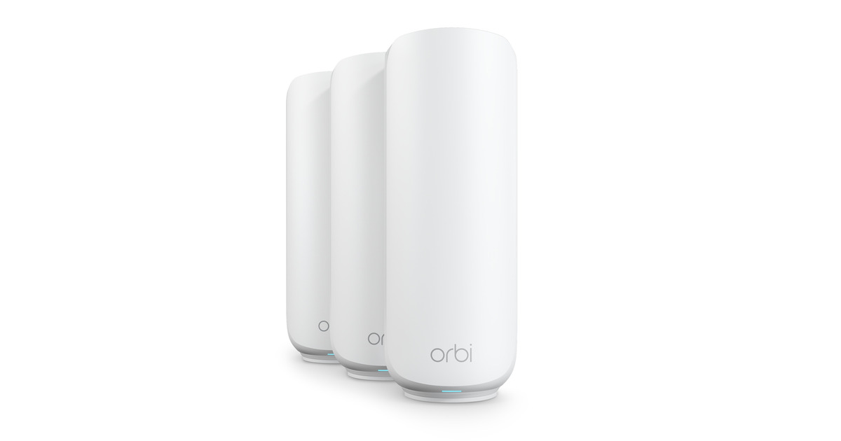 NetgearOrbi 370 WiFi Mesh Systeem, Dual-Band WiFi 7-Mesh Systeem, 3 stuks mesh router  (Wit, 1x Orbi WiFi 7-router (RBE371), 2x Orbi WiFi 7-satellieten (RBE370))