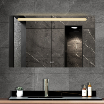 Atlantic badkamerspiegel Delon met verlichting rechthoek 60 x 100 cm chroom