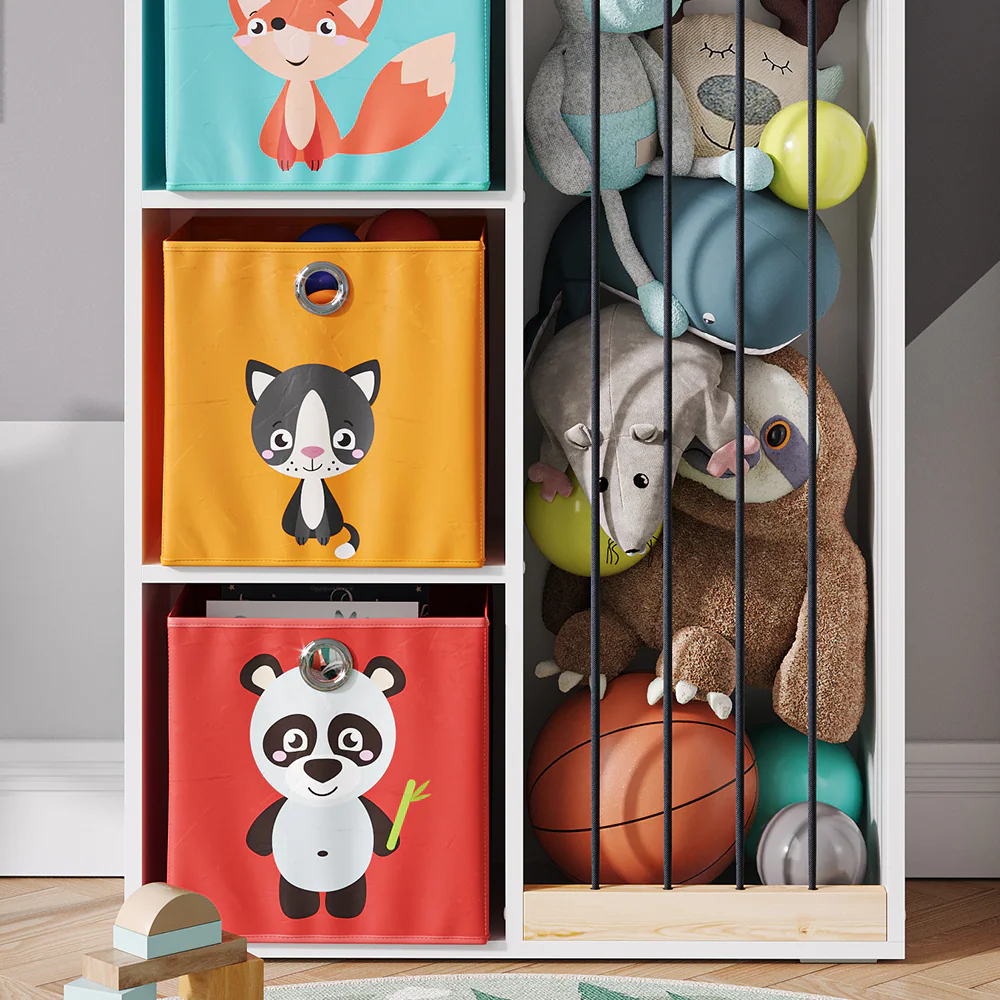 Vicco Kinderregal Kuscheltierbox Aufbewahrung Marvin Bücherregal Weiß Faltbox
