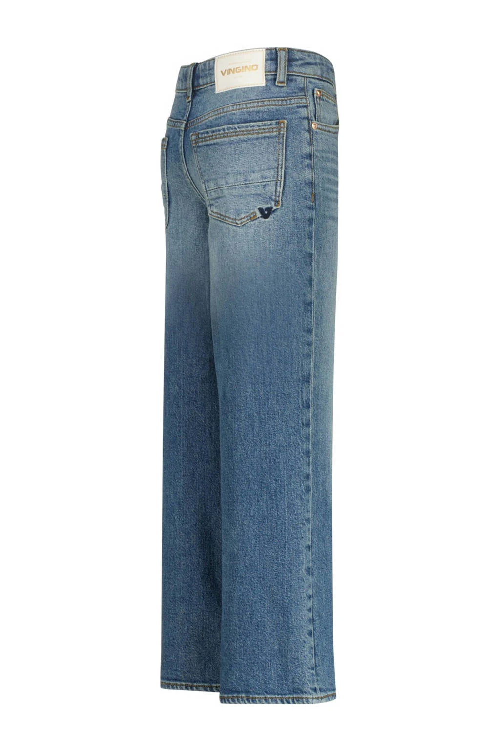 Vingino high waist wide leg jeans medium blue denim