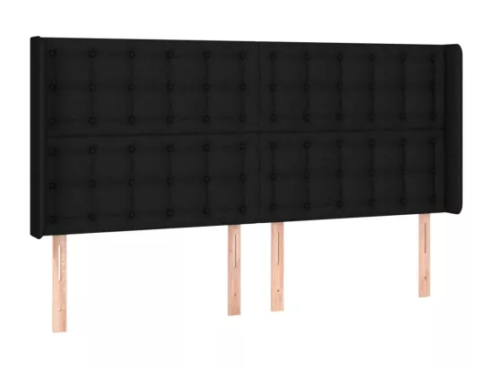 Sommier tapissier avec matelas et LED Noir 180x200 cm Tissu