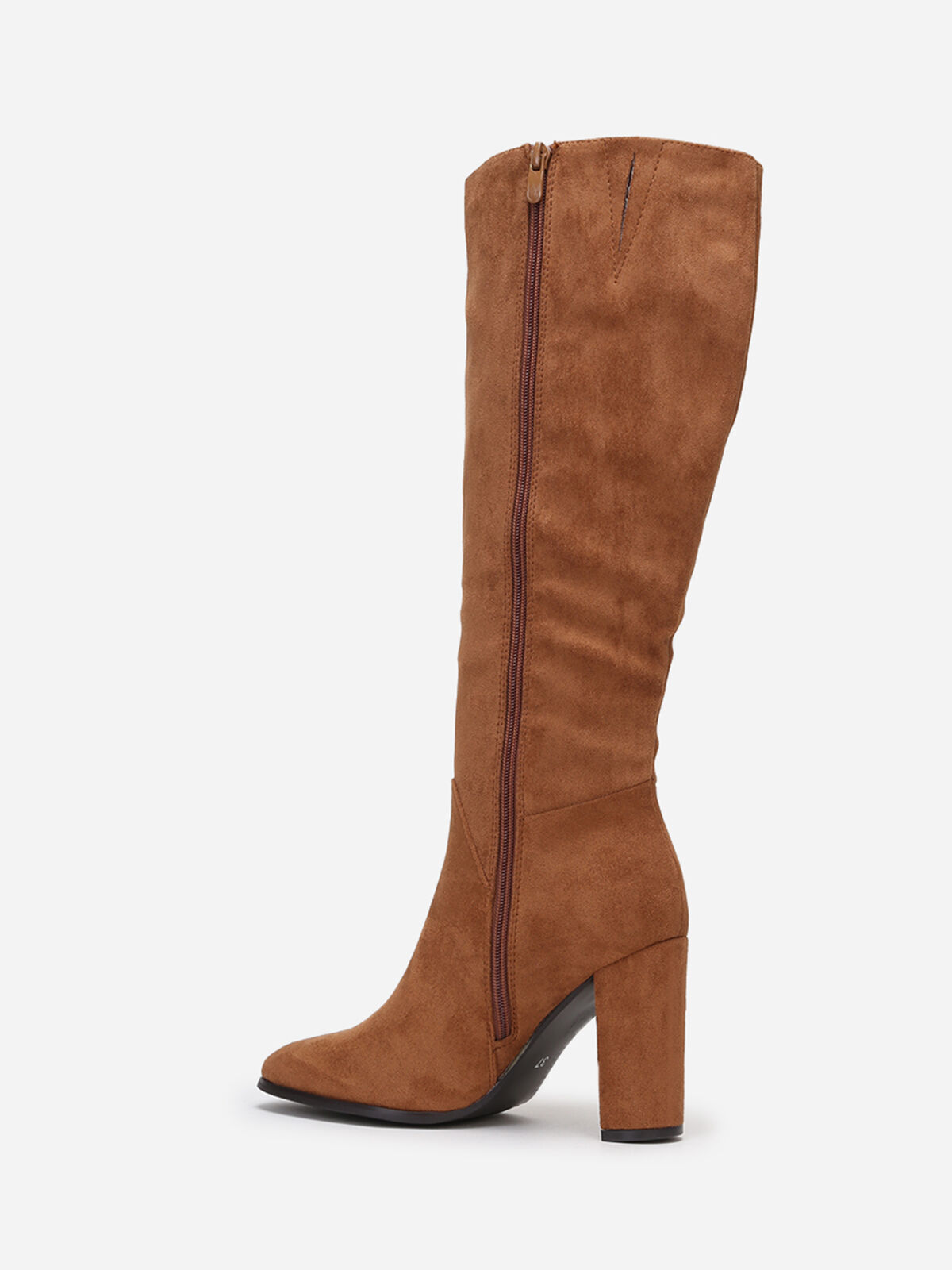 Bottes en suédine style rétro- Camel