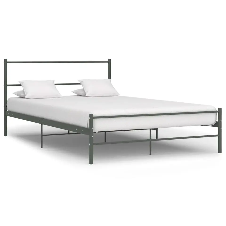vidaXL - Tweepersoonbed - Grijs - Metaal - 160x200 cm