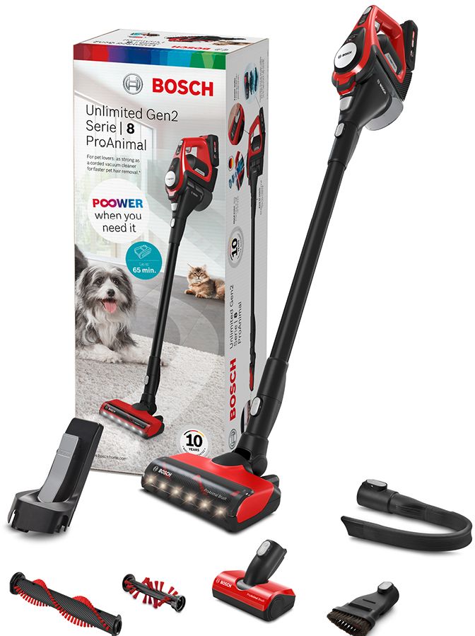 Aspirador de pó sem fio ProAnimal Série 8 Unlimited Gen2, vermelho, modelo BBS8214PET