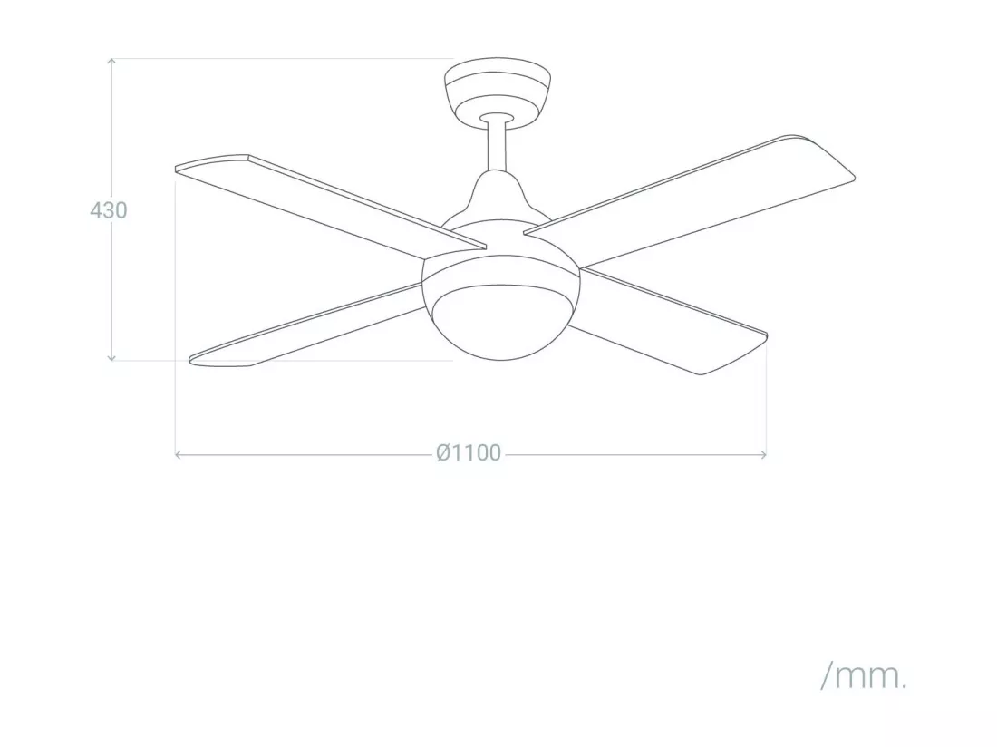 Ventilateur de Plafond Navy Bois 110cm Naturel