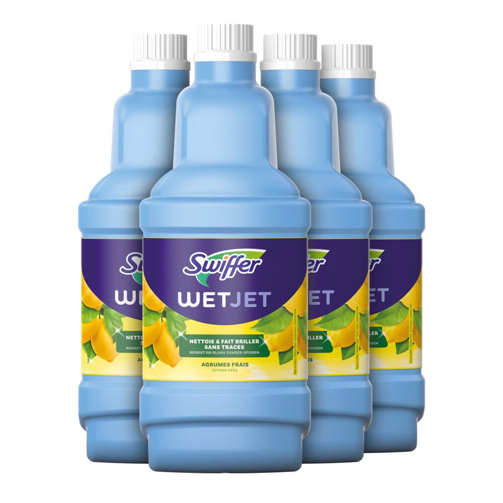 4x Swiffer WetJet Alles-In-Een Dweilsysteem Reinigingsmiddel Vloer1,25 liter