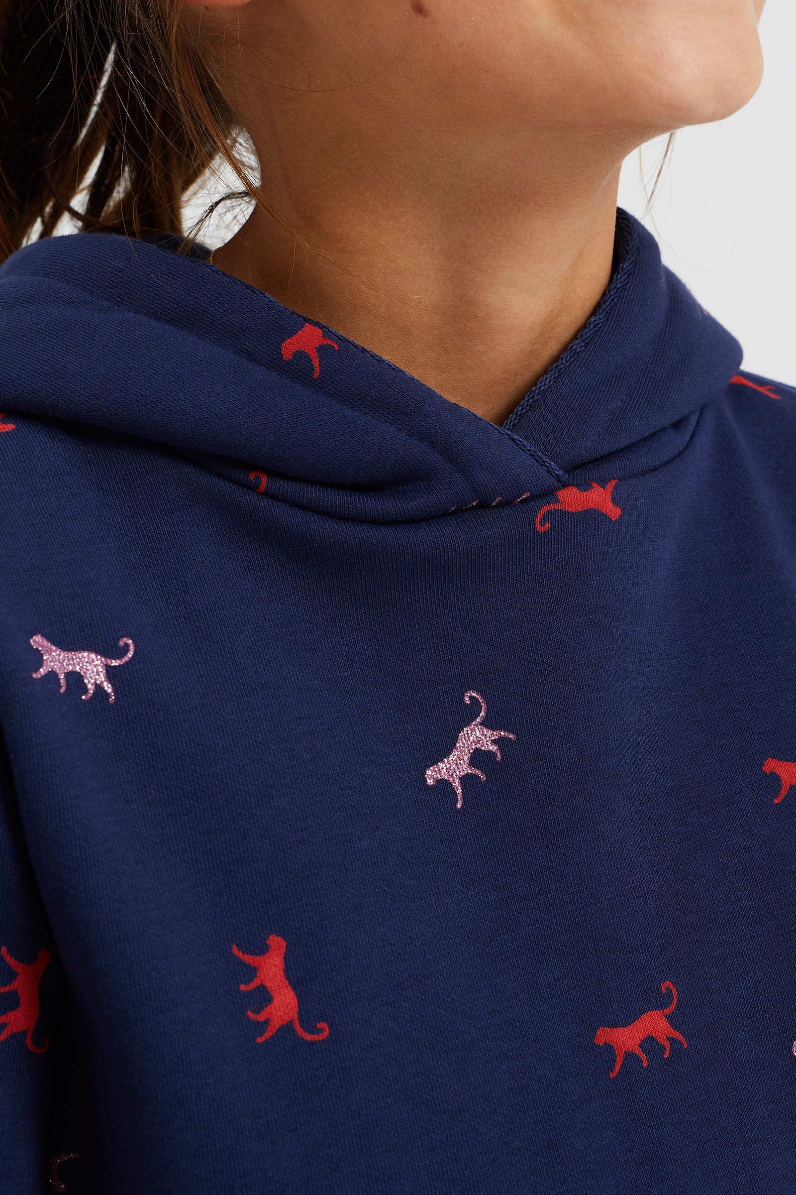 Meisjes sweater met opdruk WE Fashion Donkerblauw
