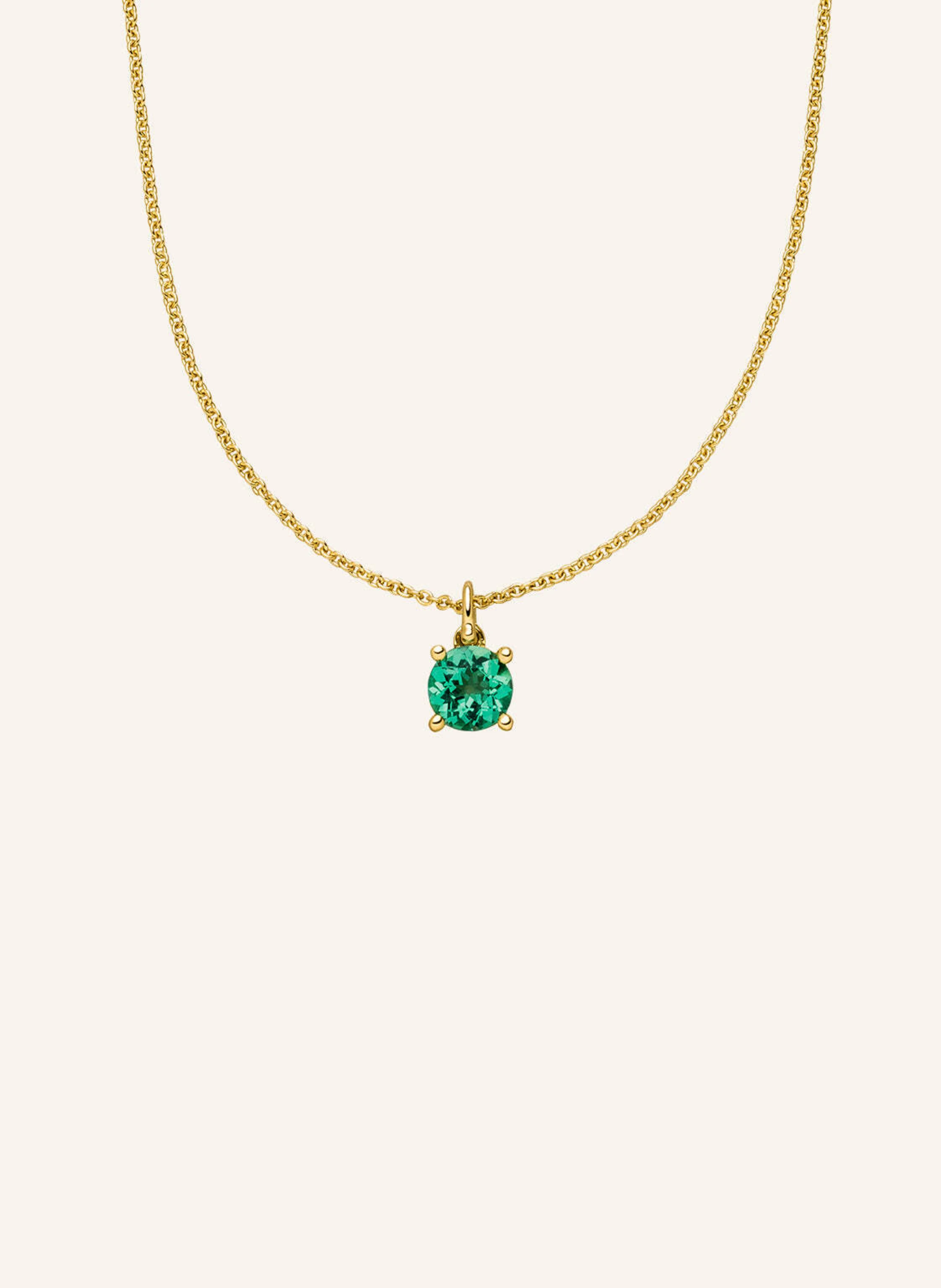 VEYNOU Halskette ELLA SMARAGD aus 14 Karat Gelbgold und 0,47ct. lab-grown Smaragd