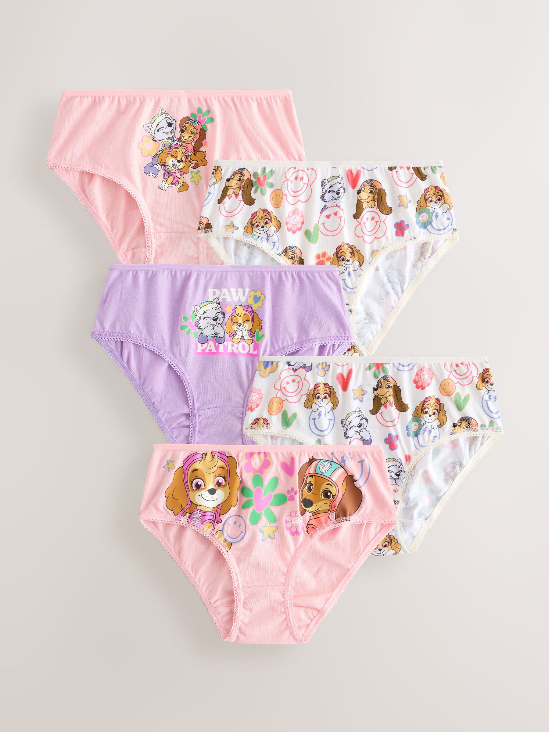 Roze - Paw Patrol set van 5 slips (2-8 jr)