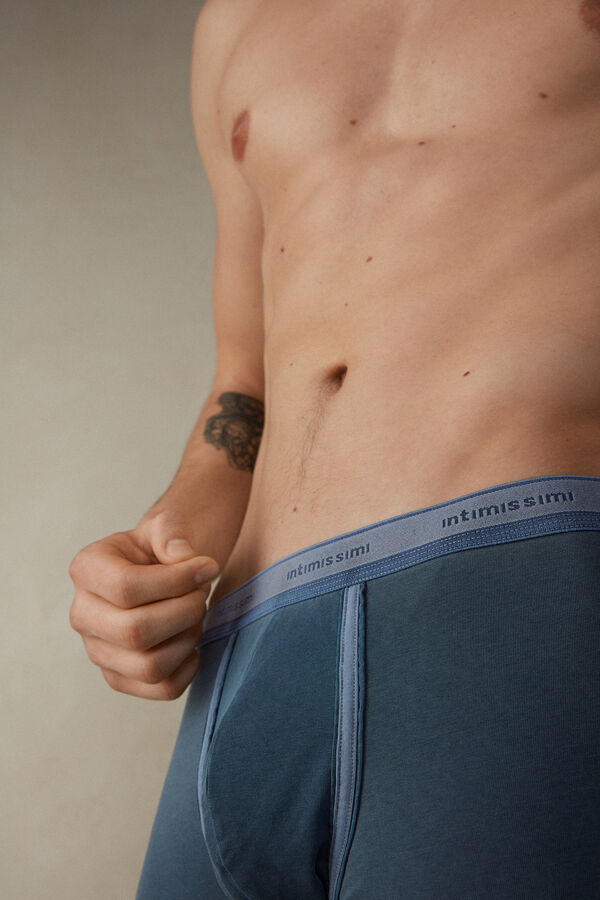 Cuecas boxer tingidas em peça com elastano e algodão Supima®