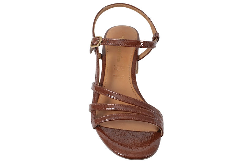 TAMARIS BROWN PATENT SANDAL