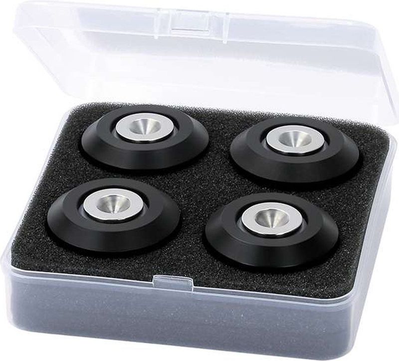 Dynavox - Highend Set van 4 - Dubbele Schokdempers - Zwart - Aluminium met Siliconen Rubbers