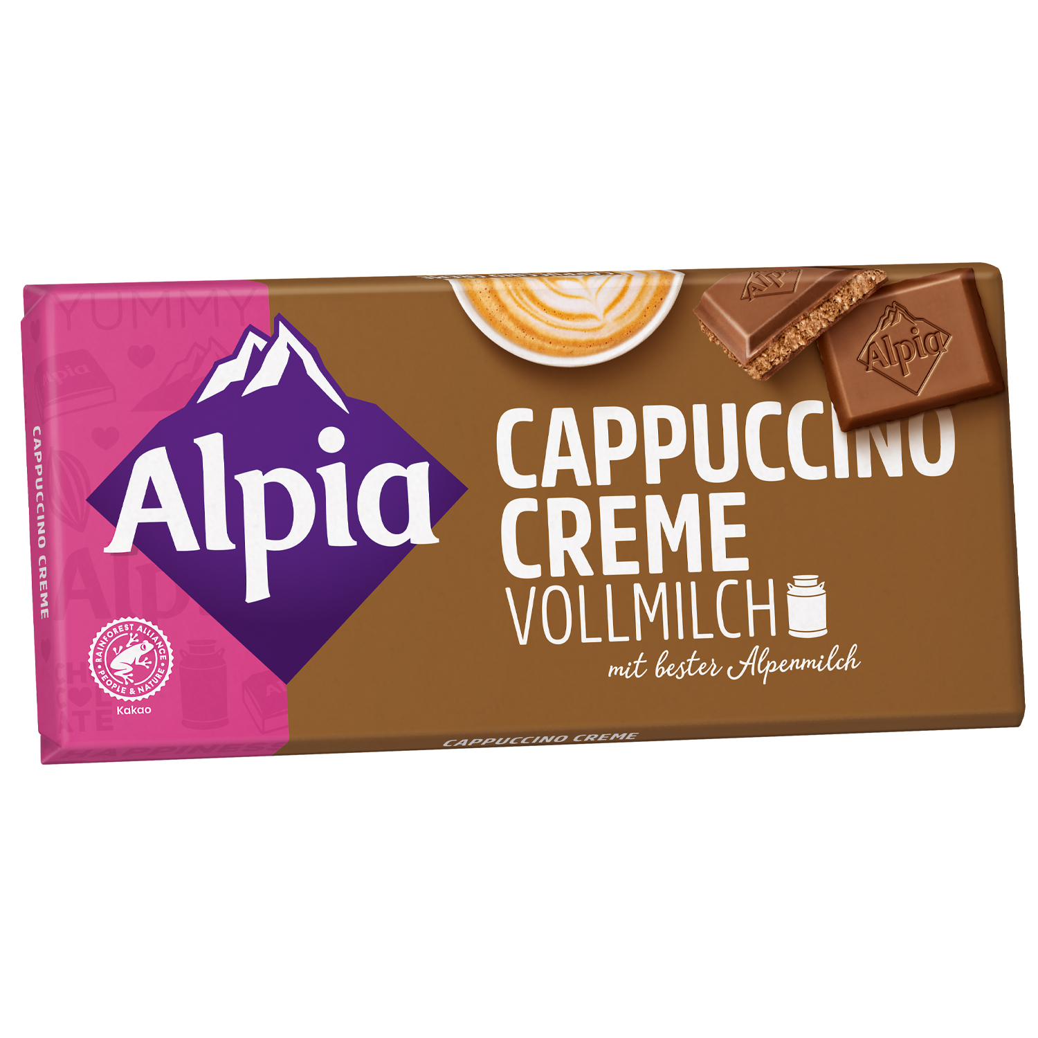 Alpia Tafelschokolade Cappuccino Creme Vollmilch 100g MHD:12.9.25