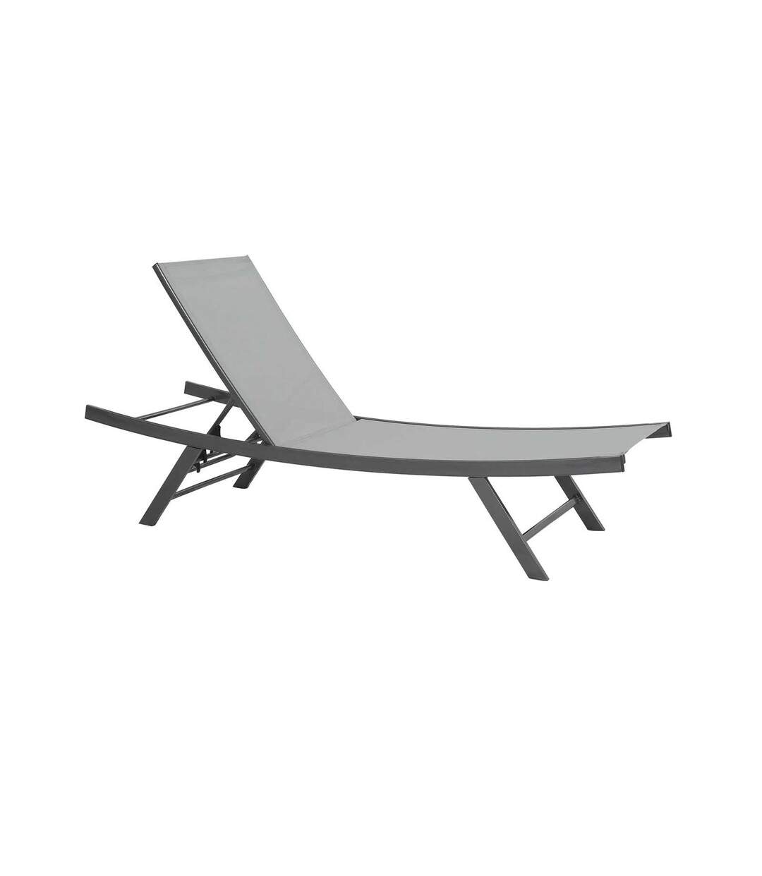 2 Transats et table basse Porto-Vecchio - Acier et texilène - Gris perle