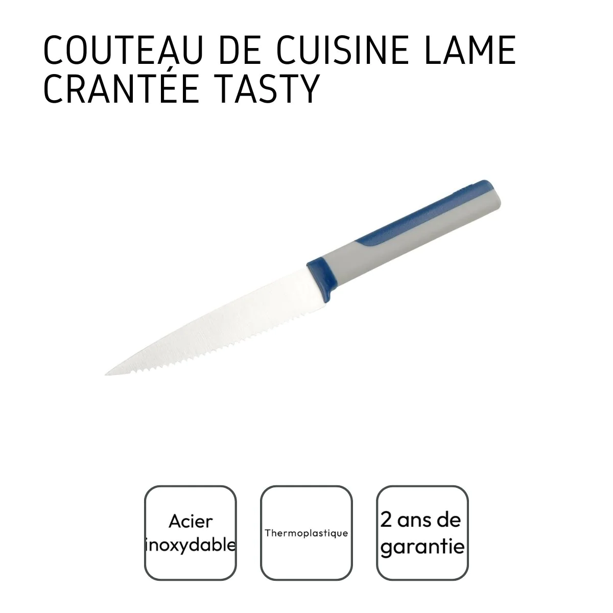 Couteau de cuisine 23 cm avec lame crantée Core