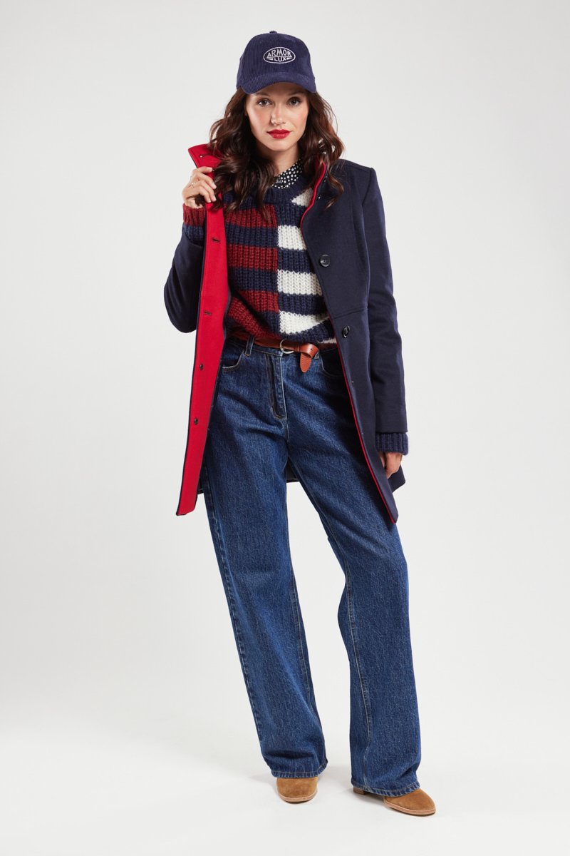 Manteau bi-colore - laine