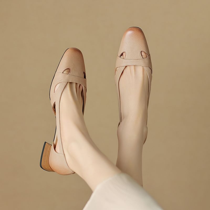 Karlao - Lage hak sandalen van imitatieleer met holle hak