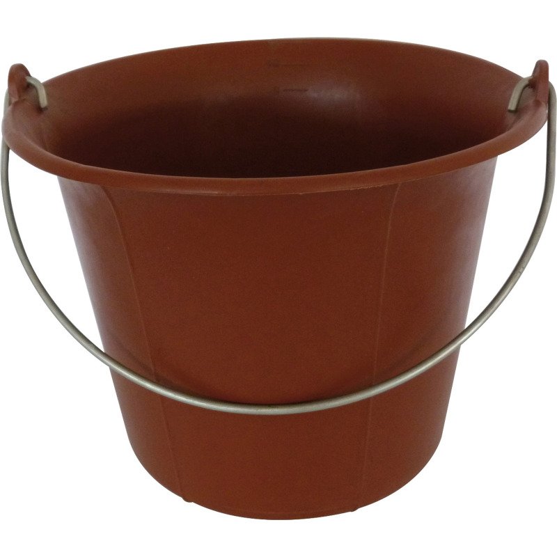 Seau de maçon à fond arrondi 11 litres, rouge