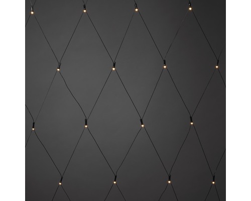 Buitenlichtgordijn Konstsmide Micro LED lichtnet 2 x 2 m + 10 m aansluitdraad 64 LED's lichtkleur amber