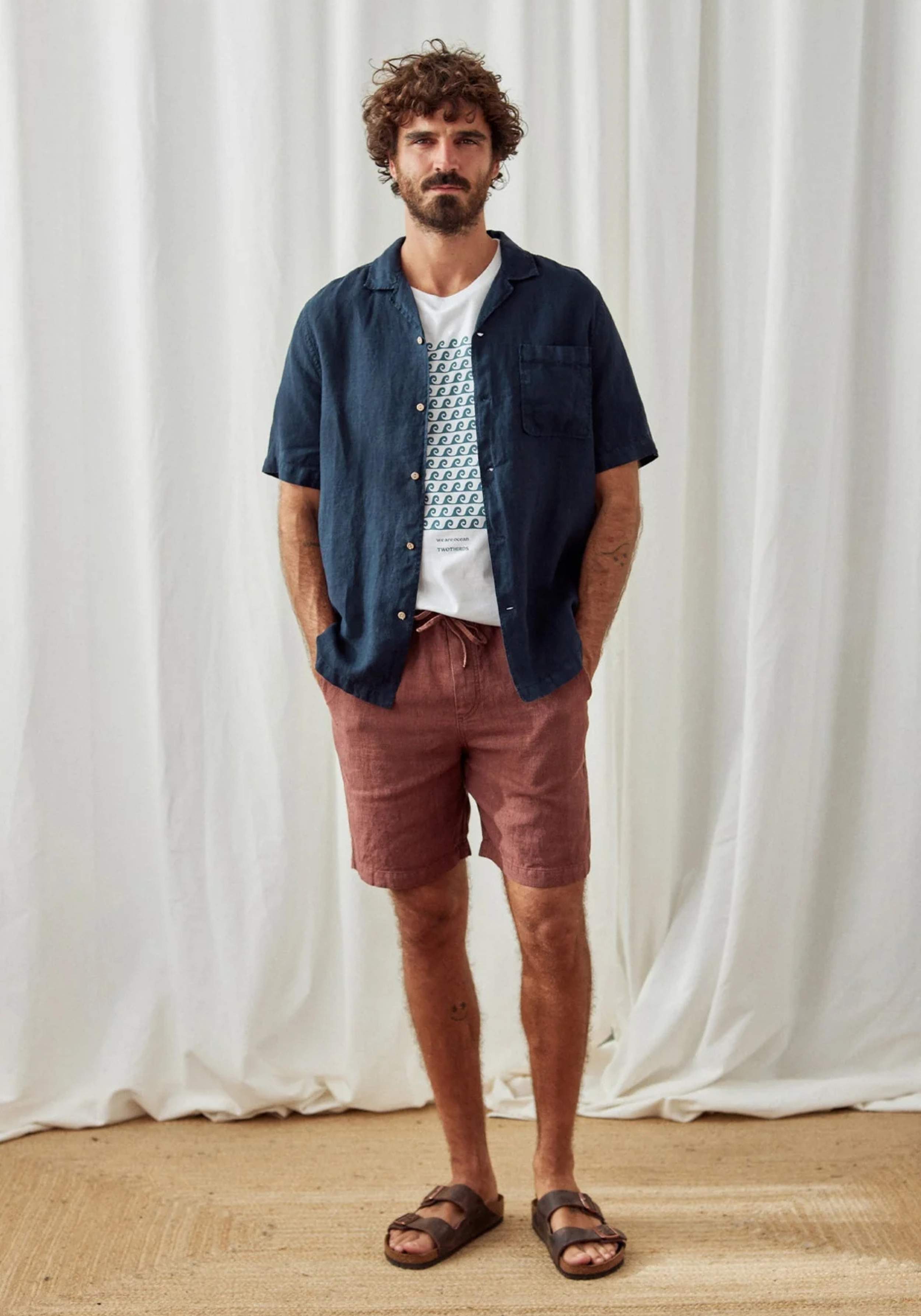Twothirds Leinen-Shorts Bagaat Cappuccino