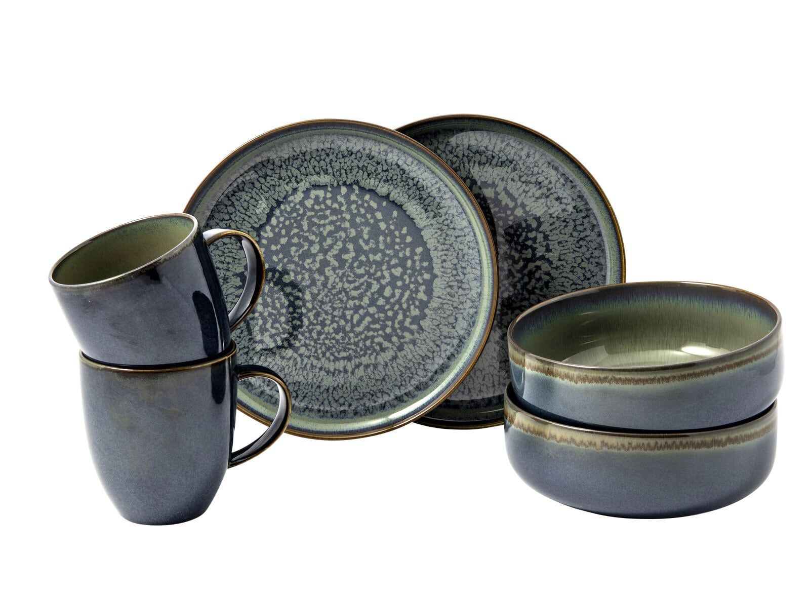like. Frühstücksset CRAFTED BREEZE 6-teilig grün/ braun