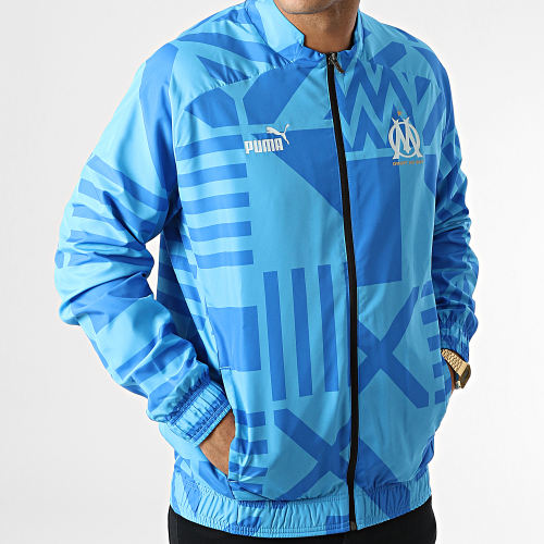 Veste Zippée OM Prematch 767264 Bleu Clair