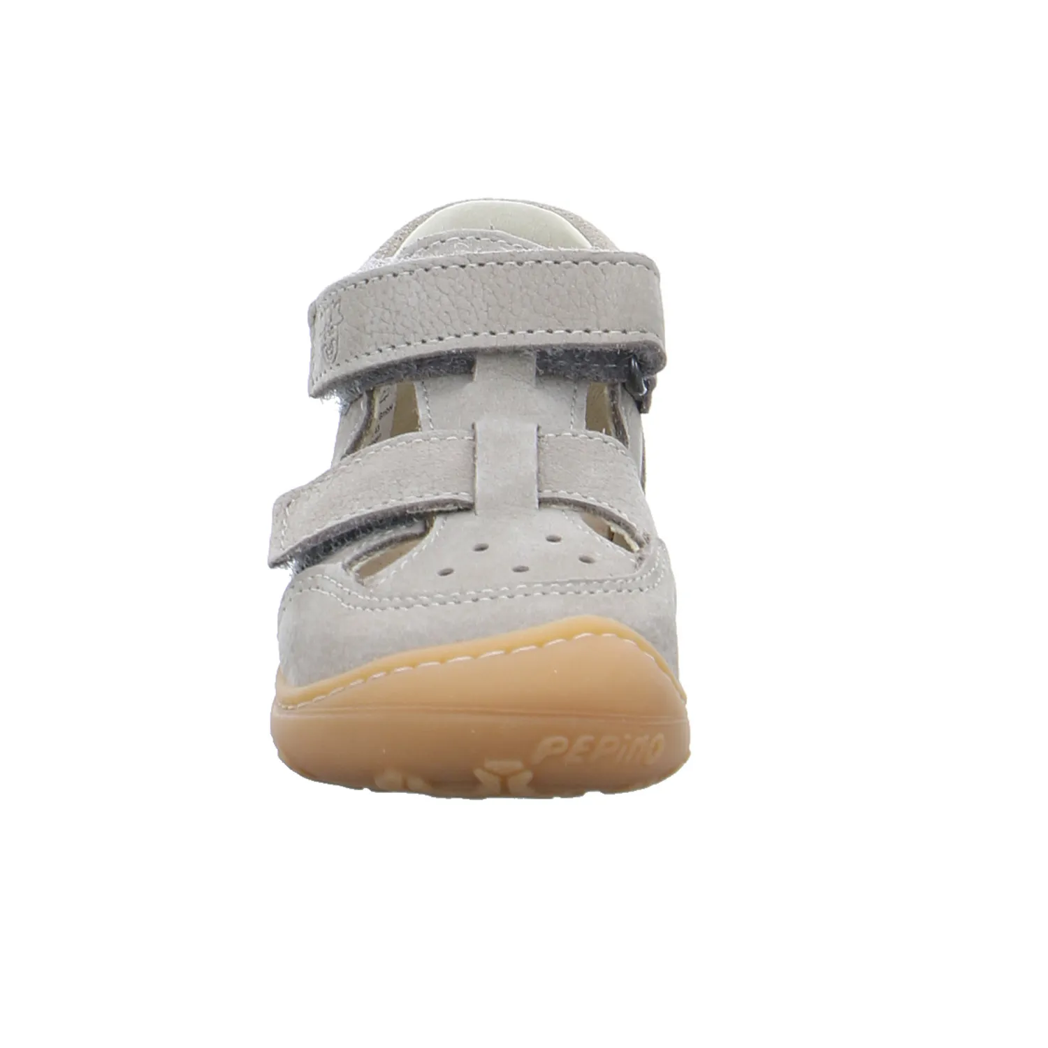 PEPINO Baby-Sommer-Bottine Hellgrau Leder  Unisex Minilette
