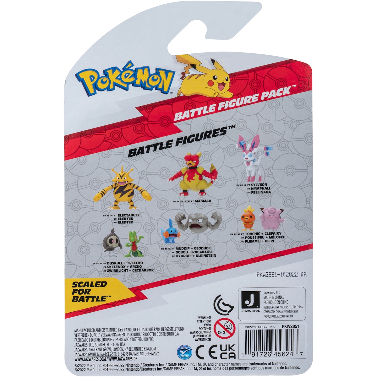 Pokémon actionfigursett to-pakning (Squirtle, Pikachu)
