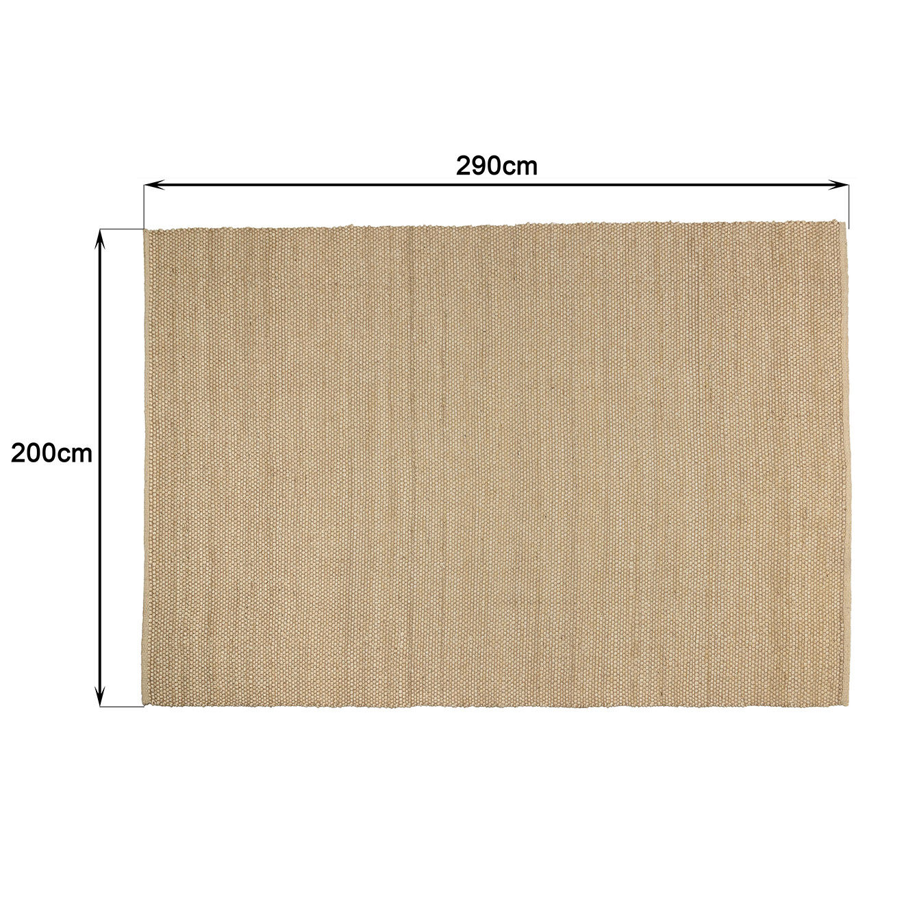 Macabane Tapis en Jute & Coton Quentin beige - 290x200 cm