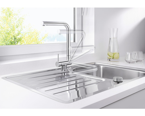 Blanco keukenkraan LARESSA-F HENDEL LINKS chroom 521546