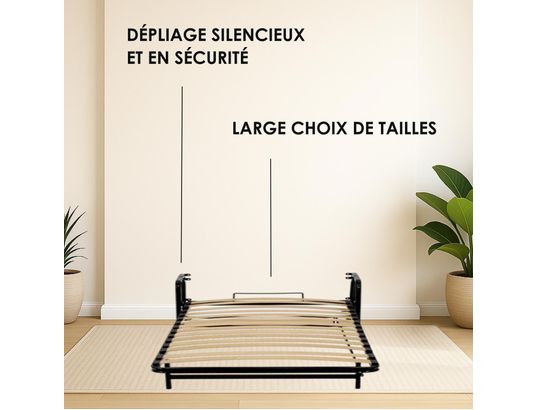 WALLBEDKING - Lit escamotable murphy, 90x190cm, vertical, classique