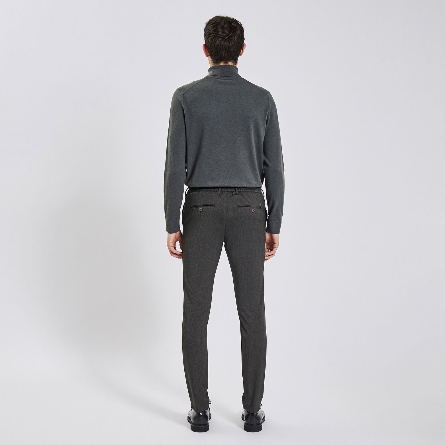 Pantalon chino jogger effet rayure Gris moyen
