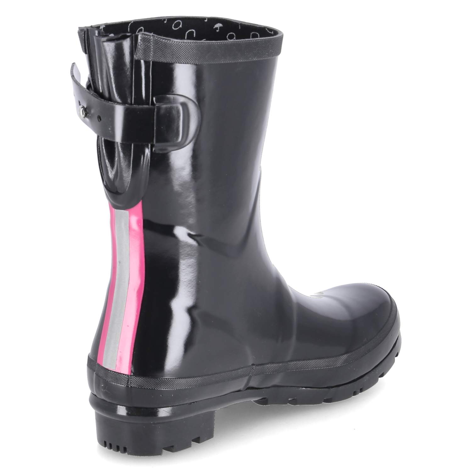 Rajn Gummistiefel GLOSSY - black-pink