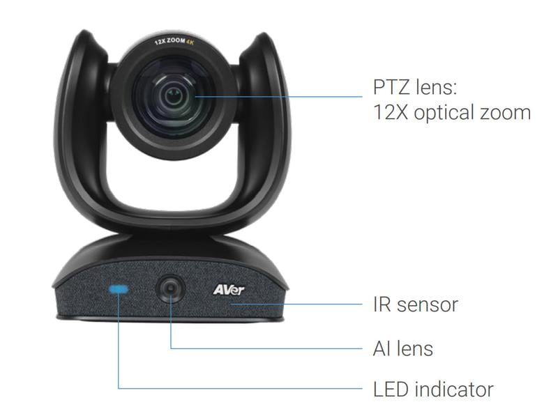 AVer USB Kamera PTZ CAM570 4K/UHD 30 fps Dual 4K Audiotracking Kamera für mittlere und grosse Räume