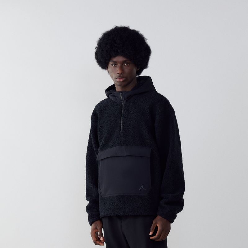 Sweatshirt - Effen - Teddy - Halve Rits - Capuchon met Opstaande Kraag - Losse Pasvorm