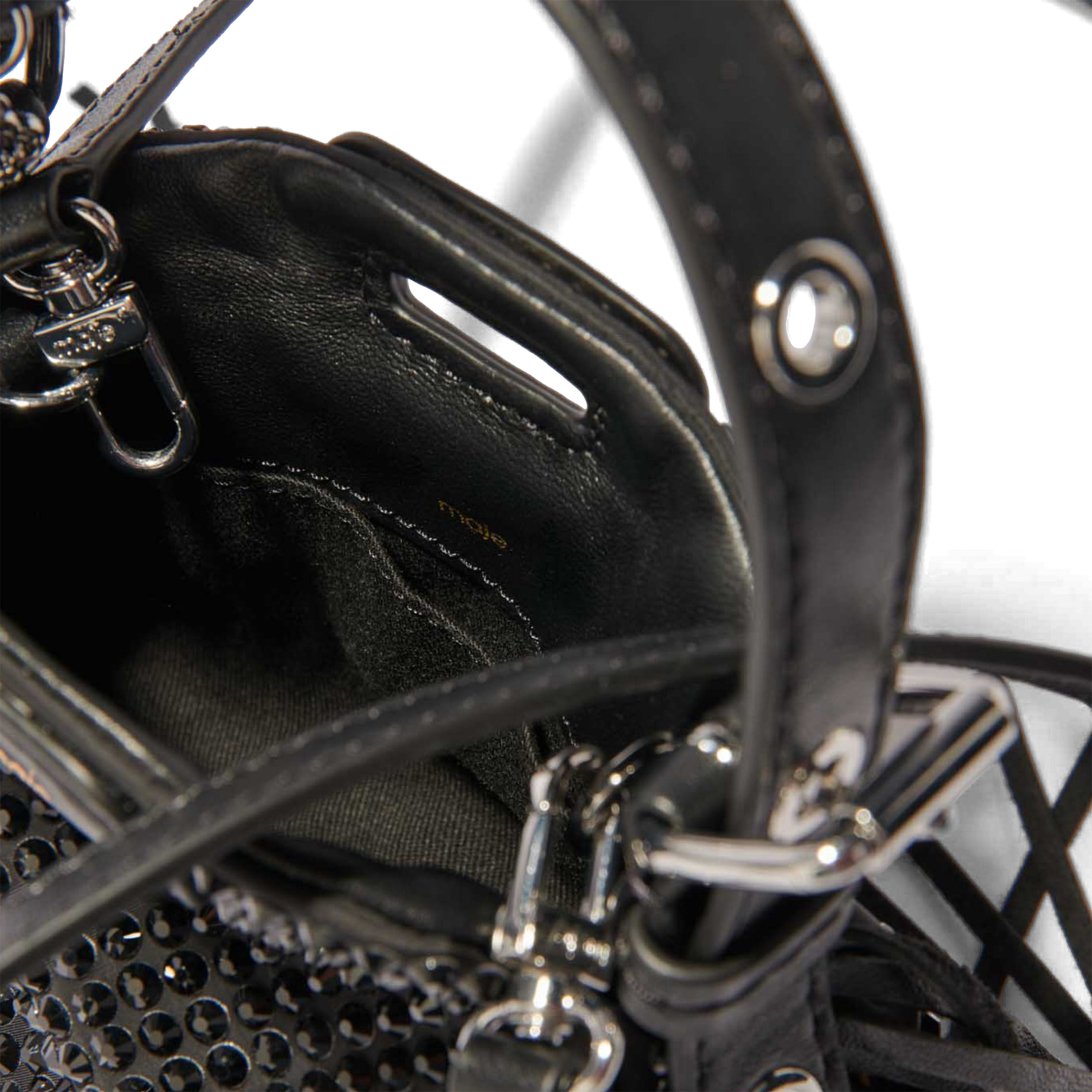 MISS M MINI - Sac bandoulière à franges et strass | Noir