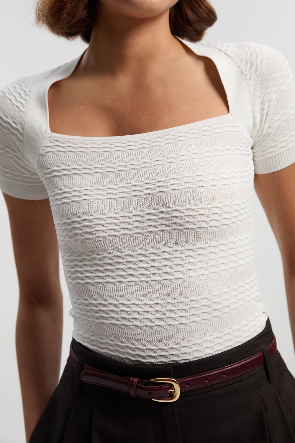 KarenMillen Haut en Maille à Détails Point Ajouré