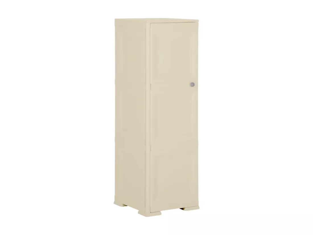 Armoire plastique 40x43x125 cm design de bois blanc angora