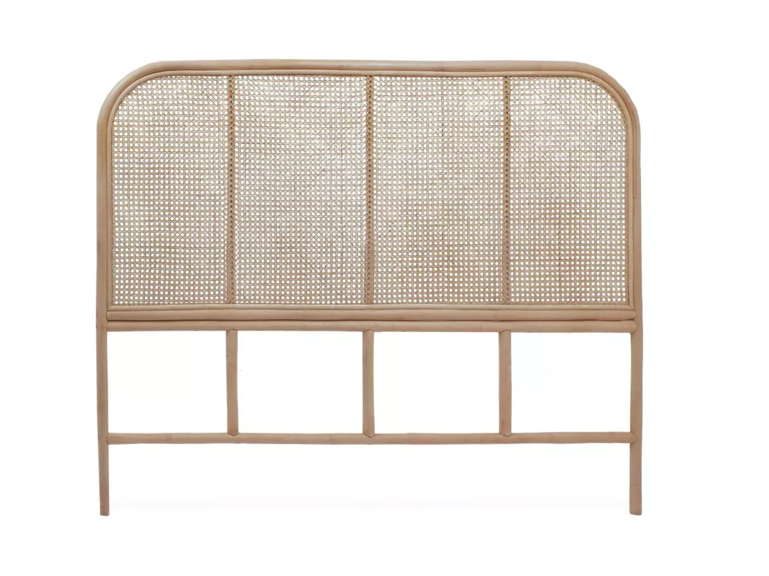 Tête de lit en rotin naturel et cannage. L 140 x P3 x H110cm