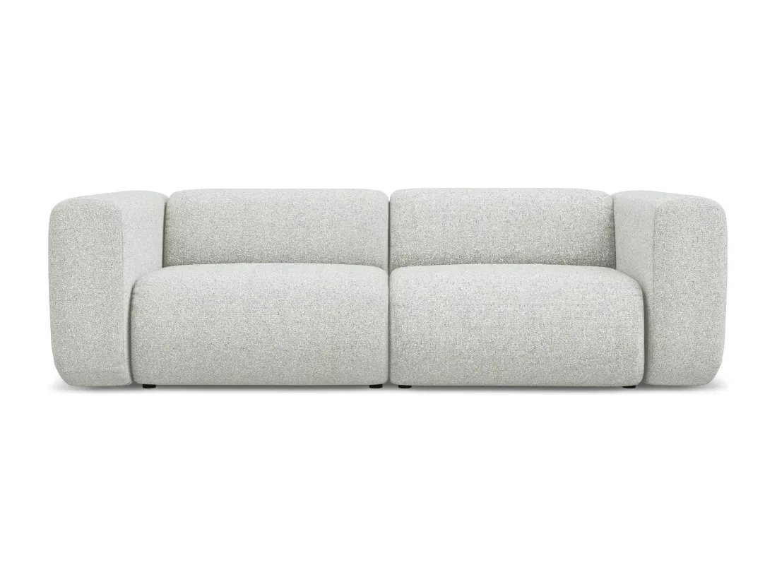 Canapé modulable 3 places en tissu texturé - beige - EKAHI