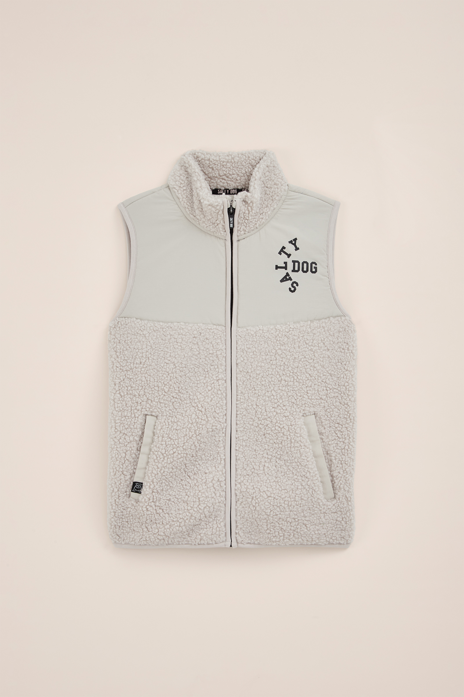 Jongens teddy bodywarmer Salty Dog Gebroken wit