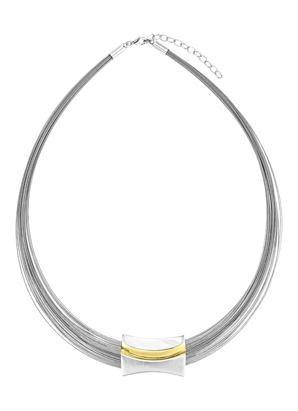 Moderne Garnitur in Bicolor aus Silber 925/- fein und Stahl