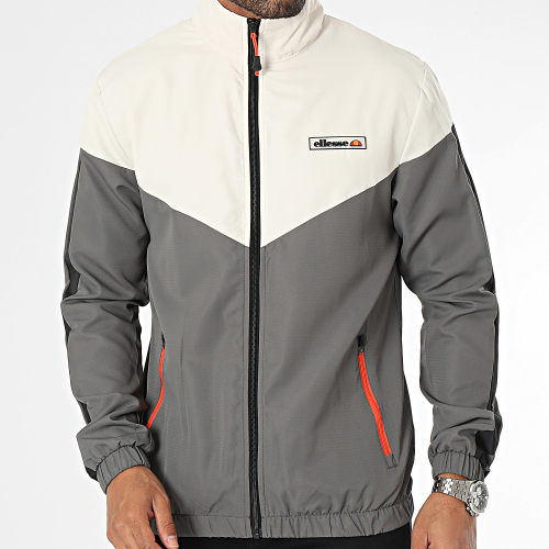 Veste Zippée A Bandes Tomana SHT19075 Gris Beige