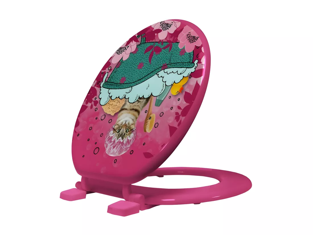 Abattant WC 37 x 47 cm Chatibulle - MDF Imprimé