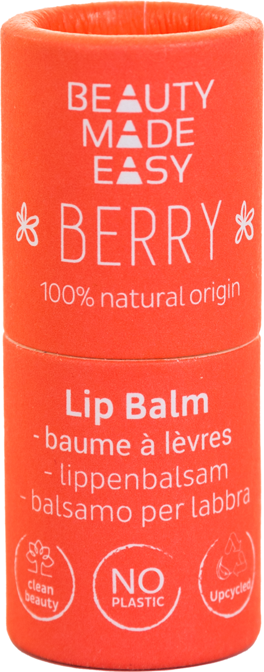 BEAUTY MADE EASY  Paper Tube Lip Balm, Berry (6 g)